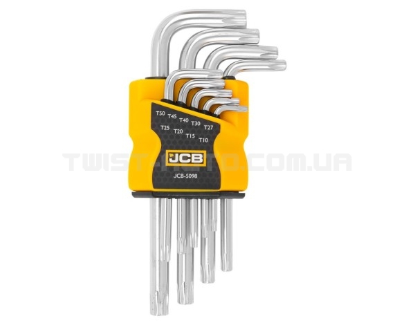 Haбіp Г-подіб. ключів TORX 9 од. (T10H-T50H) JCB Tools JCB-5098 Haбіp Г-подіб. ключів TORX 9 од. (T10H-T50H) JCB Tools JCB-5098