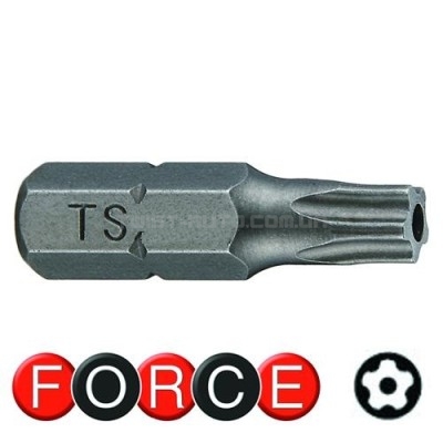 Біта Torx з отвором 1/4" 5-ти променева TS08, L=25 мм FORCE 12F2508