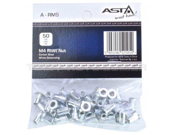 Заклепки резьбовые М5, 50 шт. ASTA A-RM5