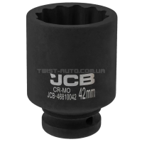 Головка торцева ударна глибока 3/4" 42 мм (12-гранна) JCB Tools JCB-46810042 Головка торцева ударна глибока 3/4" 42 мм (12-гранна) JCB Tools JCB-46810042