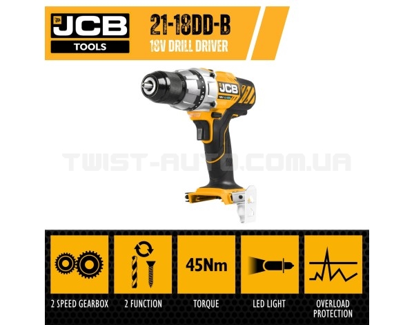 Акумуляторний дриль-шуруповерт JCB Tools JCB-18DD-B-E Акумуляторний дриль-шуруповерт JCB Tools JCB-18DD-B-E