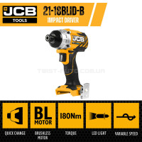 Акумуляторний гвинтоверт JCB Tools JCB-18BLID-B-E Акумуляторний гвинтоверт JCB Tools JCB-18BLID-B-E