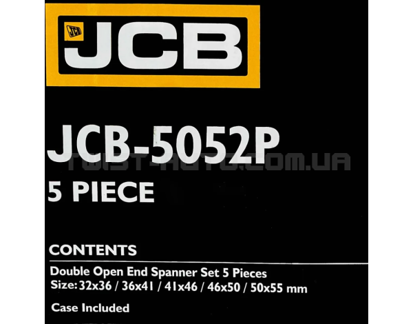 Набір рожкових ключів в чохлі 5 од. (32-55 мм) JCB Tools JCB-5052P Набір рожкових ключів в чохлі 5 од. (32-55 мм) JCB Tools JCB-5052P