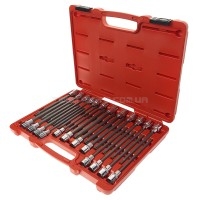 Набір насадок TORX HEX SPLINE RIBE завдовжки 200 мм. впресованих в голівку 24од. 7024 JTC Набір насадок TORX HEX SPLINE RIBE завдовжки 200 мм. впресованих в голівку 24од. 7024 JTC