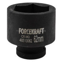 Головка торцева ударна глибока 1" 62 мм (6-гр.) FORCEKRAFT FK-48510062 Головка торцева ударна глибока 1" 62 мм (6-гр.) FORCEKRAFT FK-48510062
