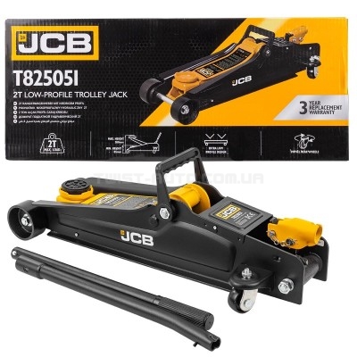 Домкрат підкатний гідравлічний низькопрофільний (85-380 мм) 2,5т JCB Tools JCB-T825051 Домкрат підкатний гідравлічний низькопрофільний (85-380 мм) 2,5т JCB Tools JCB-T825051