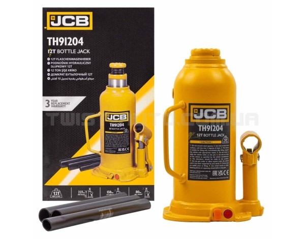 Домкрат пляшковий 12т JCB Tools JCB-TH91204 Домкрат пляшковий 12т JCB Tools JCB-TH91204