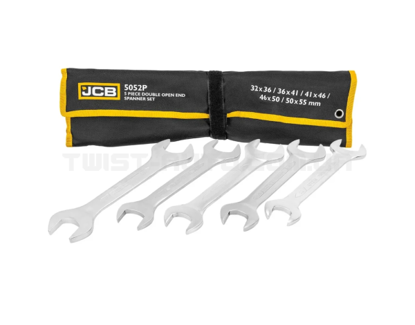 Набір рожкових ключів в чохлі 5 од. (32-55 мм) JCB Tools JCB-5052P Набір рожкових ключів в чохлі 5 од. (32-55 мм) JCB Tools JCB-5052P