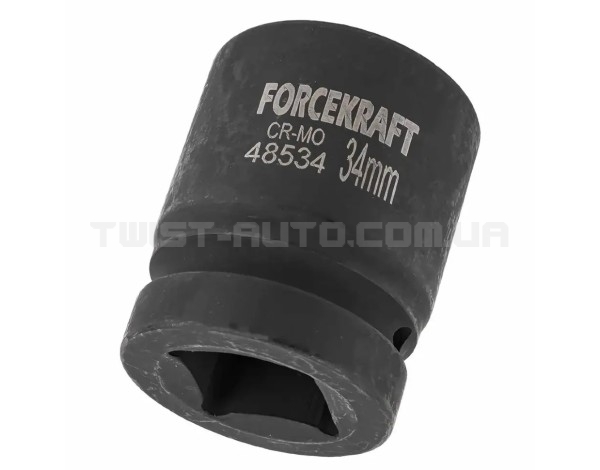 Головка торцева ударна 1" 34 мм (6-гр.) FORCEKRAFT FK-48534 Головка торцева ударна 1" 34 мм (6-гр.) FORCEKRAFT FK-48534