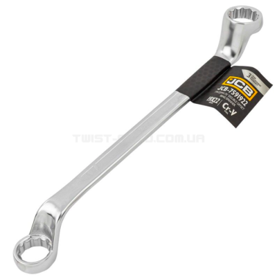 Ключ накидний відігнутий на 75 градусів 19х22 мм JCB Tools JCB-7591922 Ключ накидний відігнутий на 75 градусів 19х22 мм JCB Tools JCB-7591922