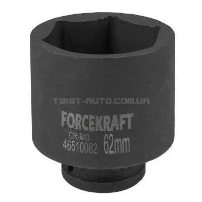 Головка торцева ударна глибока 3/4" 62 мм (6-гр.) FORCEKRAFT FK-46510062 Головка торцева ударна глибока 3/4" 62 мм (6-гр.) FORCEKRAFT FK-46510062