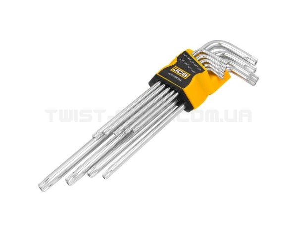 Haбіp Г-подіб. ключів подовжених з отвором TORX 9 од. (T10H-T50H) JCB Tools JCB-5098TXL
