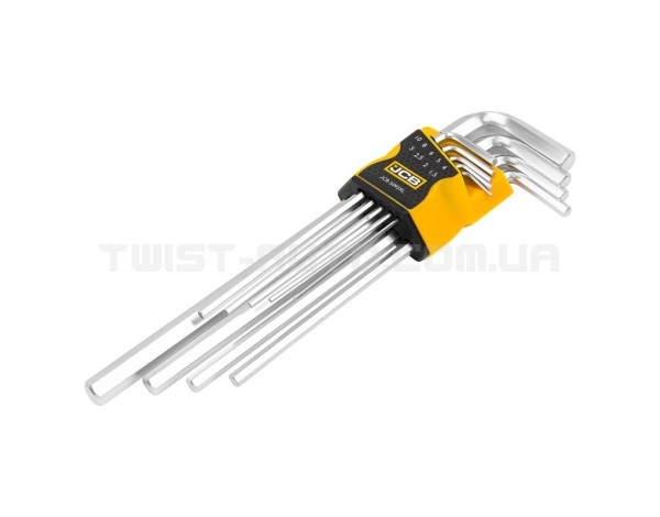Haбіp Г-подіб. ключів подовжених HEX 9 пр. (1,5 мм-10 мм) JCB Tools JCB-5093XL Haбіp Г-подіб. ключів подовжених HEX 9 пр. (1,5 мм-10 мм) JCB Tools JCB-5093XL