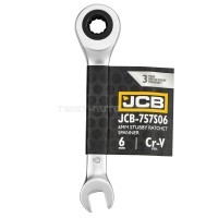 Ключ гайковий короткий з тріскачкою 6 мм JCB Tools JCB-757S06 Ключ гайковий короткий з тріскачкою 6 мм JCB Tools JCB-757S06
