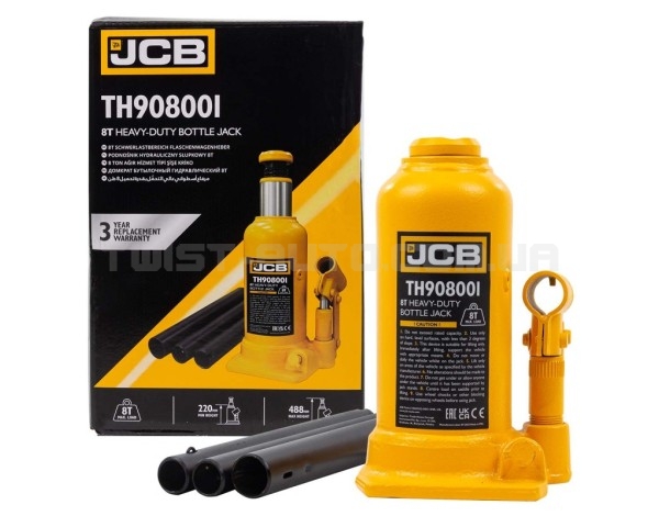 Домкрат пляшковий 8т JCB Tools JCB-TH908001 Домкрат пляшковий 8т JCB Tools JCB-TH908001
