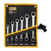Набір ключів никидних з тріскачкою 6 пр. в чохлі (8-19 мм) JCB Tools JCB-50621M Набір ключів никидних з тріскачкою 6 пр. в чохлі (8-19 мм) JCB Tools JCB-50621M