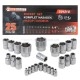 Набір головок в металевому кейсі 25 пр. 1/2'', 1/4'' (6-гр.) FORCEKRAFT FK-50121G