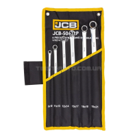 Набір накидних прямих подовжених ключів 6 пр. в чохлі (8-21 мм) JCB Tools JCB-50622P Набір накидних прямих подовжених ключів 6 пр. в чохлі (8-21 мм) JCB Tools JCB-50622P