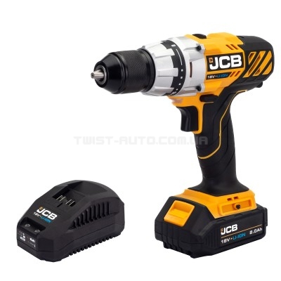 Акумуляторний дриль-шуруповерт з комлектом JCB Tools JCB-18DD-2X-E Акумуляторний дриль-шуруповерт з комлектом JCB Tools JCB-18DD-2X-E