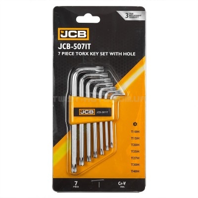 Haбіp Г-подіб. ключів з отвором TORX 7 од. (T10H-T40H) JCB Tools JCB-5071T Haбіp Г-подіб. ключів з отвором TORX 7 од. (T10H-T40H) JCB Tools JCB-5071T