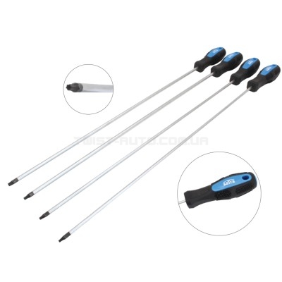 Набор отверток TORX 4 ед. Extra длинный L=449 мм SATRA S-4SST