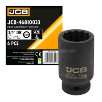 Головка торцева ударна глибока 3/4" 33 мм (12-гранна) JCB Tools JCB-46810033 Головка торцева ударна глибока 3/4" 33 мм (12-гранна) JCB Tools JCB-46810033