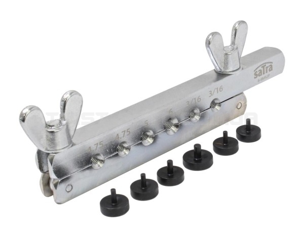 Затискач і адаптери для розвальцьовування труб метрич./дюймового розміру SATRA S-6MIUP