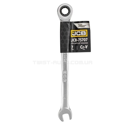 Ключ гайковий з тріскачкою 7 мм JCB Tools JCB-75707
