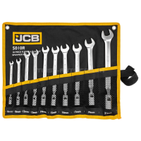 Набір ріжково-шарнірних ключів 10 пр. в чохлі (8-21 мм) JCB Tools JCB-5010R Набір ріжково-шарнірних ключів 10 пр. в чохлі (8-21 мм) JCB Tools JCB-5010R