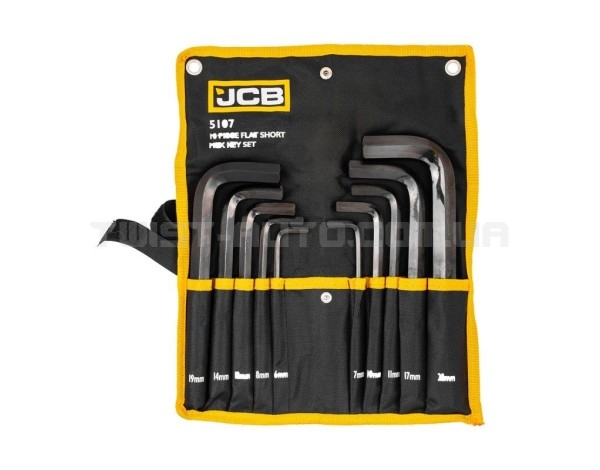 Haбіp Г-подіб. ключів HEX 10 од. (6-22 мм) в чохлі JCB Tools JCB-5107 Haбіp Г-подіб. ключів HEX 10 од. (6-22 мм) в чохлі JCB Tools JCB-5107