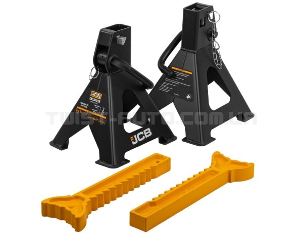Ремонтні упори під машину 3т 303-438мм з додатковим фіксатором 2шт. JCB Tools JCB-TH53003E Ремонтні упори під машину 3т 303-438мм з додатковим фіксатором 2шт. JCB Tools JCB-TH53003E
