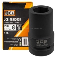 Головка ударна глибока 1" 28 мм (6-гранна) JCB Tools JCB-48510028 Головка ударна глибока 1" 28 мм (6-гранна) JCB Tools JCB-48510028