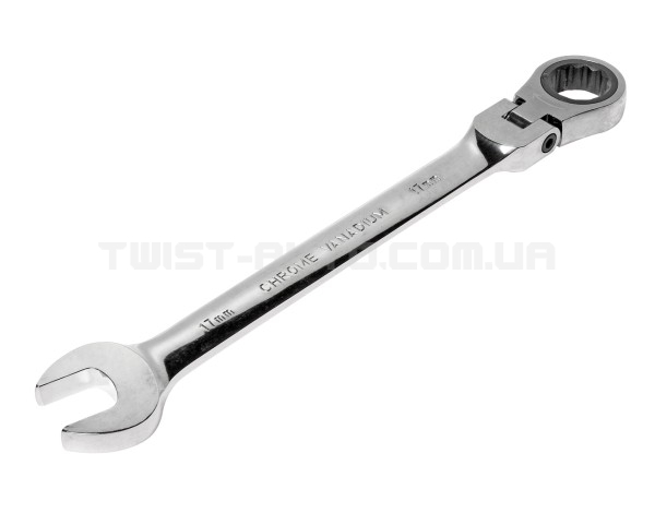 Ключ ріжково-накидний шарнірний з тріскачкою 17мм 3457 JTC