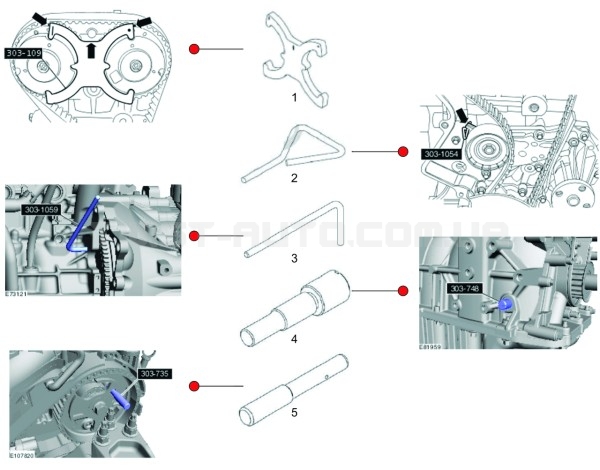 Набір фіксаторів ГРМ FORD FOCUS, C-MAX 4763 JTC