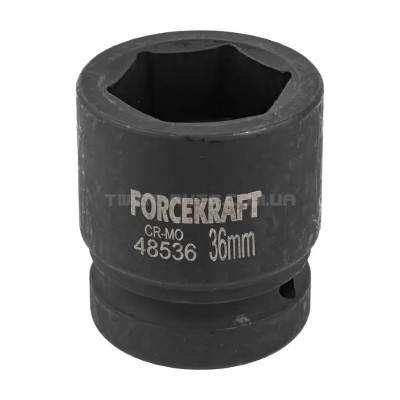 Головка торцева ударна 1" 36 мм (6-гр.) FORCEKRAFT FK-48536 Головка торцева ударна 1" 36 мм (6-гр.) FORCEKRAFT FK-48536