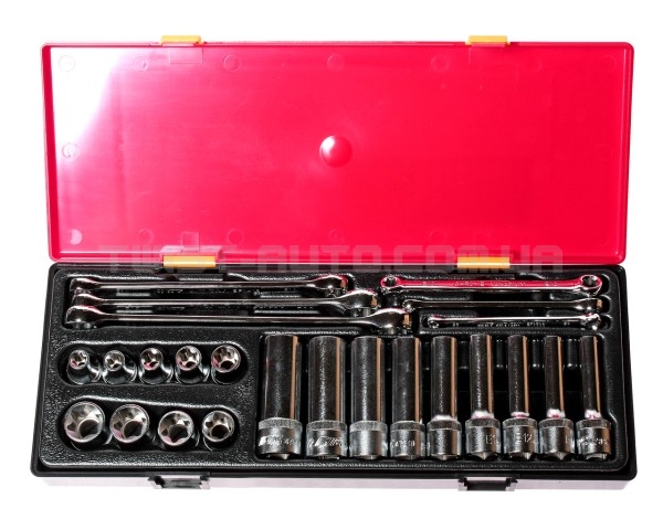 Набор инструмента TORX ключи E6-E24, головки E10-E24 1/2" 24ед. K4241 JTC