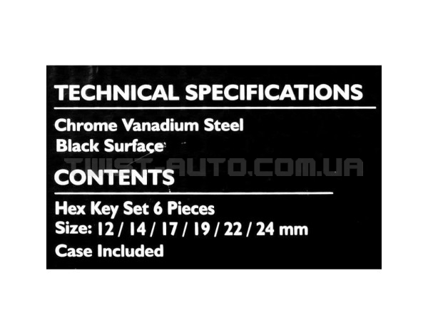 Haбіp Г-подіб. ключів HEX 6 пр. (12-24 мм) в чохлі JCB Tools JCB-5067 Haбіp Г-подіб. ключів HEX 6 пр. (12-24 мм) в чохлі JCB Tools JCB-5067