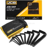 Haбіp Г-подіб. ключів HEX 10 од. (6-22 мм) в чохлі JCB Tools JCB-5107 Haбіp Г-подіб. ключів HEX 10 од. (6-22 мм) в чохлі JCB Tools JCB-5107