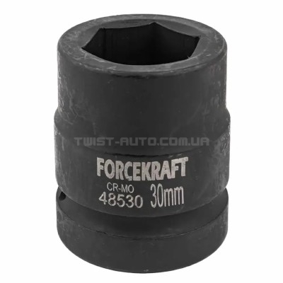 Головка торцева ударна 1" 30 мм (6-гр.) FORCEKRAFT FK-48530 Головка торцева ударна 1" 30 мм (6-гр.) FORCEKRAFT FK-48530