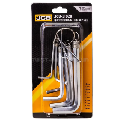 Набір Г-подібних ключів шестигранних, 10 пр. JCB Tools JCB-5102R