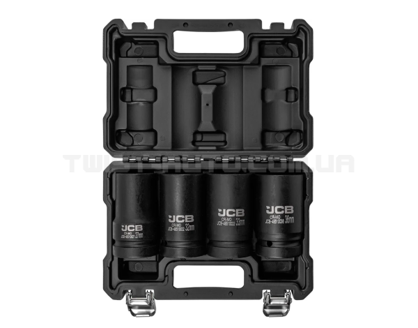 Набір головок ударних глибоких 4 од. 1'' (6-гр.) (27, 32, 33, 36 мм) JCB Tools JCB-8041-5MPB Набір головок ударних глибоких 4 од. 1'' (6-гр.) (27, 32, 33, 36 мм) JCB Tools JCB-8041-5MPB