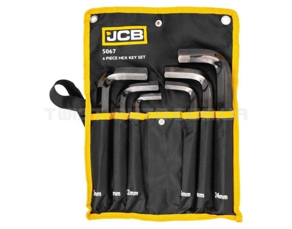 Haбіp Г-подіб. ключів HEX 6 пр. (12-24 мм) в чохлі JCB Tools JCB-5067 Haбіp Г-подіб. ключів HEX 6 пр. (12-24 мм) в чохлі JCB Tools JCB-5067