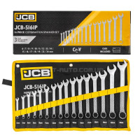Набір ключів ріжково-накидних в чохлі 16 пр. (6-24 мм) JCB Tools JCB-5161P Набір ключів ріжково-накидних в чохлі 16 пр. (6-24 мм) JCB Tools JCB-5161P