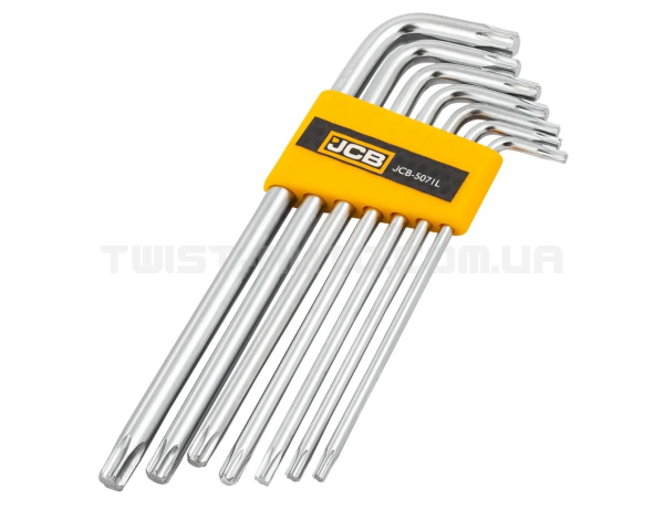 Haбіp Г-подіб. ключів подовжених TORX 7 пр. (T10-T40) JCB Tools JCB-5071L Haбіp Г-подіб. ключів подовжених TORX 7 пр. (T10-T40) JCB Tools JCB-5071L