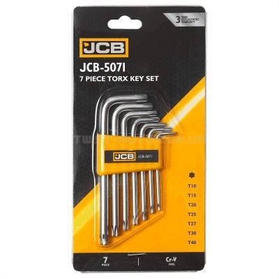 Haбіp Г-подіб. ключів TORX 7од. (T10H-T40H) JCB Tools JCB-5071 Haбіp Г-подіб. ключів TORX 7од. (T10H-T40H) JCB Tools JCB-5071