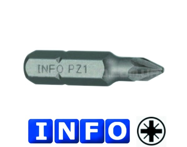 1/4" Бита Pozidriv PZ.1, L=30 мм (INFO 922301 I)