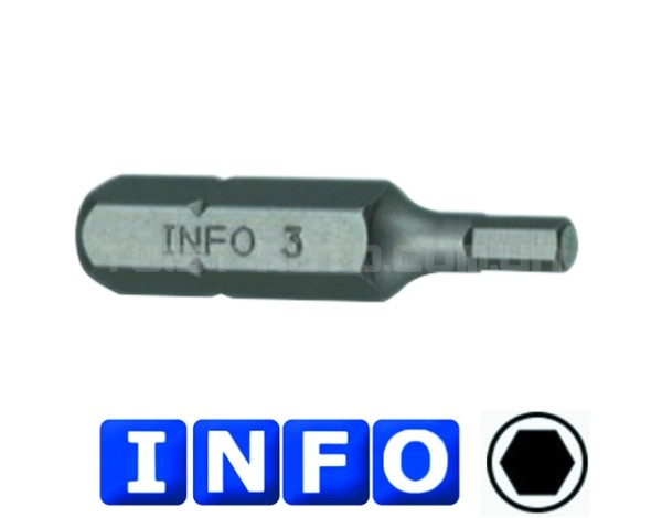 1/4" Бита 6-гр. (HEX) 8 мм, L=30 мм (INFO 9243008 I)