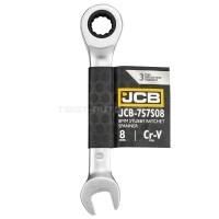 Ключ гайковий короткий з тріскачкою 8 мм JCB Tools JCB-757S08 Ключ гайковий короткий з тріскачкою 8 мм JCB Tools JCB-757S08