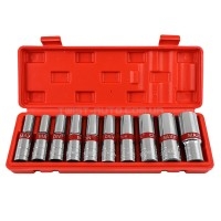 Набір довгих головок 1/2”, 10 одиниць, Cr-V, MAXION MXTL- PCS10, (8-24мм)