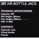 Домкрат пневматично-гідравлічний пляшкового типу 20т JCB Tools JCB-TQ20007 Домкрат пневматично-гідравлічний пляшкового типу 20т JCB Tools JCB-TQ20007